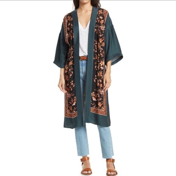 DR2 BY DANIEL RAINN Floral Border Print Duster - Picture 9 of 11